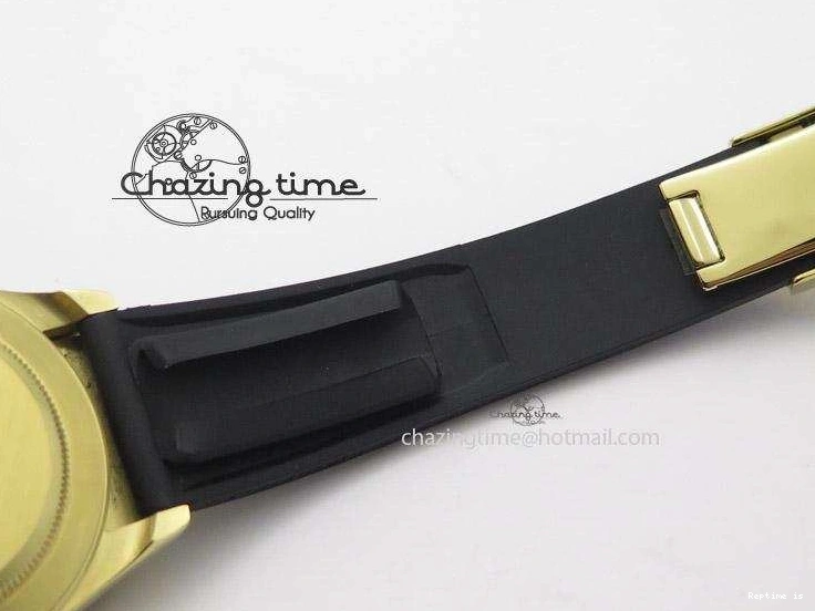 0105 Stylish Daytona YG BP Maker Gold Dial Sticks Markers On Rubber Strap A7750@ 4012